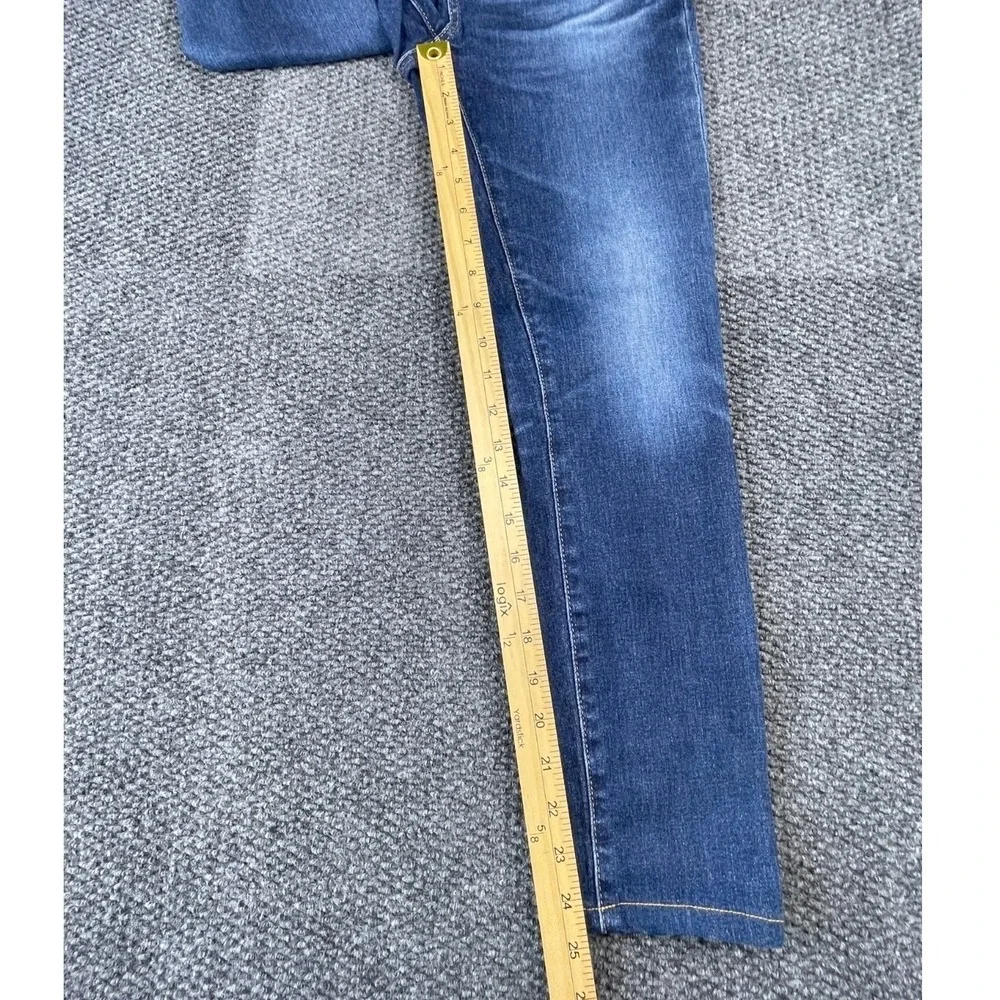 AG Adriano Goldschmied Womens Blue Whisker Denim Legging Ankle‎ Skinny Jeans 28R